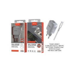 MTK FAST ADAPTER CHARGER TA0281 BL WITH MICROUSB CABLE AND SMART RECOGNITION CHIP 2 USB PORTS 2.4A MAX WHITE MTK FAST ADAPTER CHARGER TA0281 BL WITH MICROUSB CABLE AND SMART RECOGNITION CHIP 2 USB PORTS 2.4A MAX WHITE